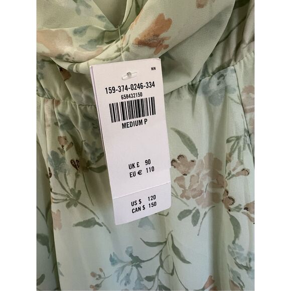 Abercrombie & Fitch Draped Open-Back Maxi Dress in Light Green Floral - Picture 11 of 11
